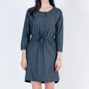 Bridge and Burn Harper Gray V-neck Cotton Dress Size XS